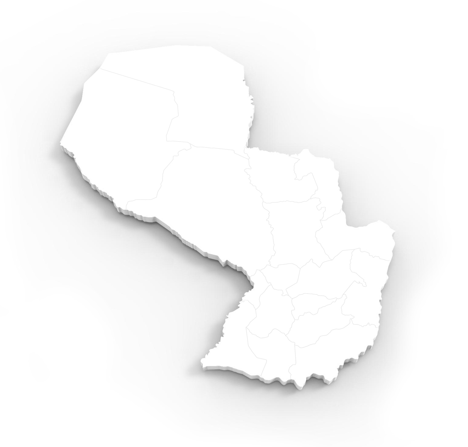 Mapa de Paraguay con la presencia de RH Rodriguez Hnos.